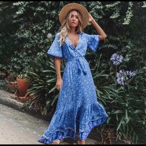 The FINLAY Floral Flutter Sleeve Maxi Dress